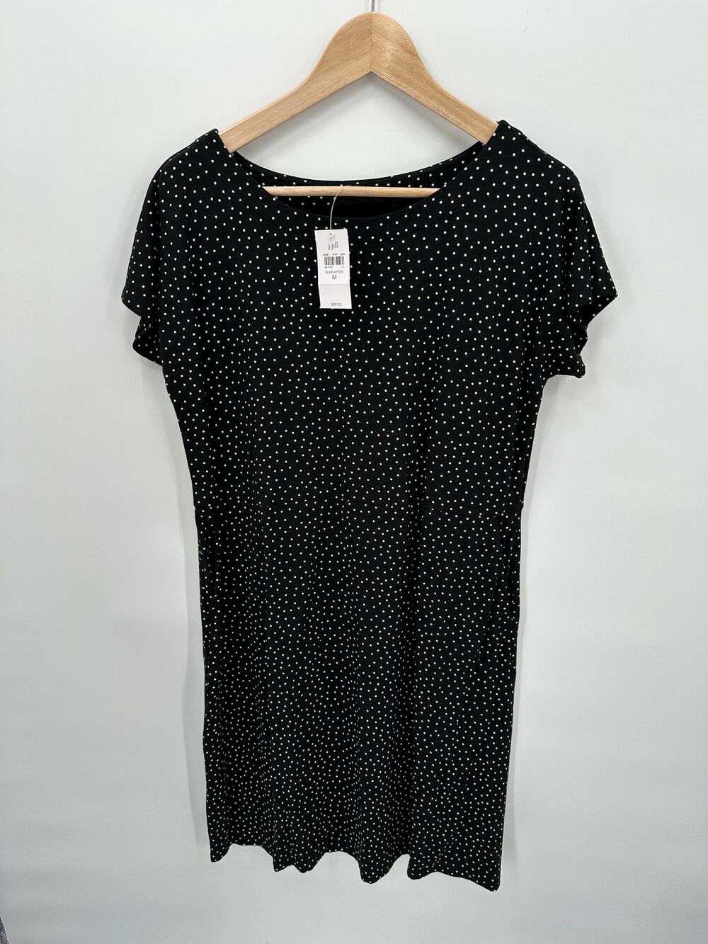 J. JILL Wearever Collection NWT Short Sleeve Polka Dot Dress w/ Pockets // M